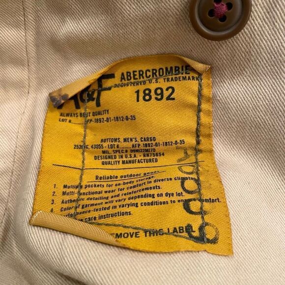 VINTAGE Abercrombie & Fitch Shorts Mens 32 Brown Tobacco Cargo Fatigues Y2K - Picture 5 of 15